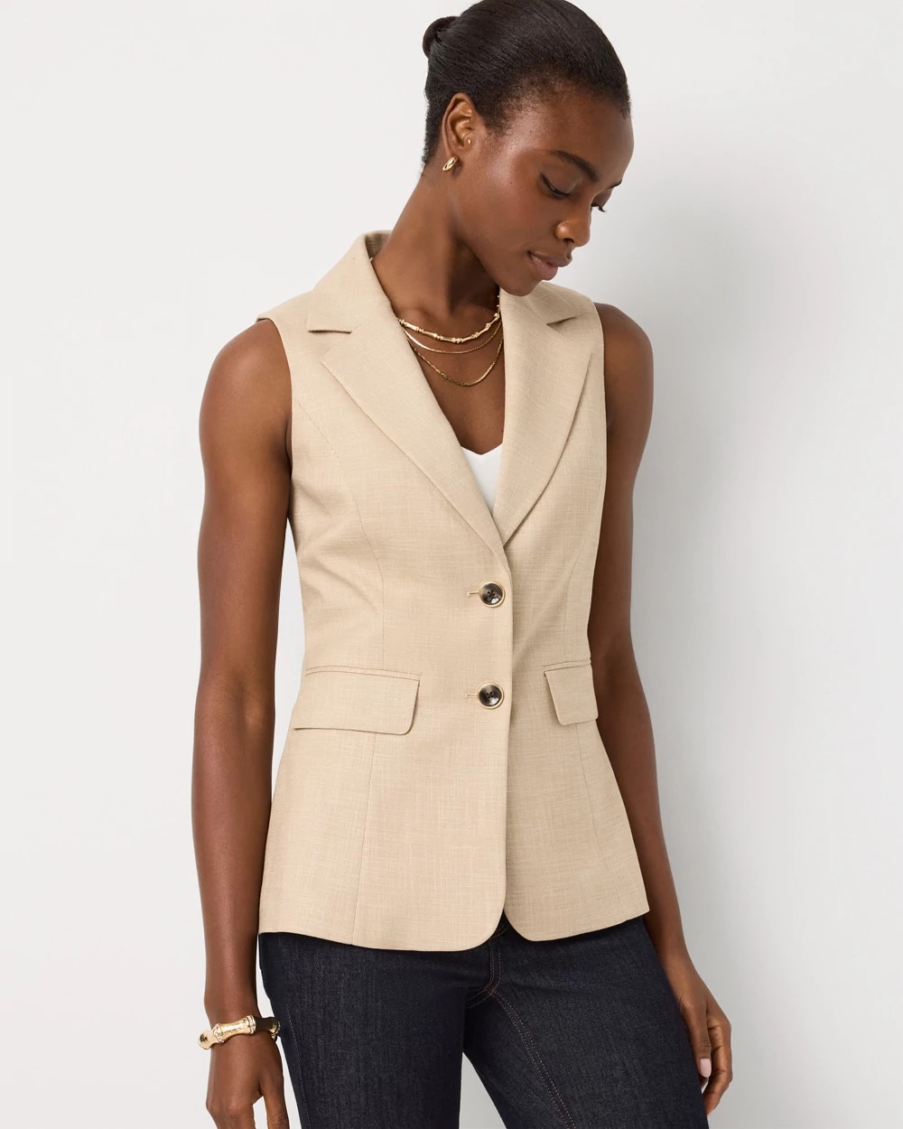 Crosshatch Tailored Vest | White House Black Market